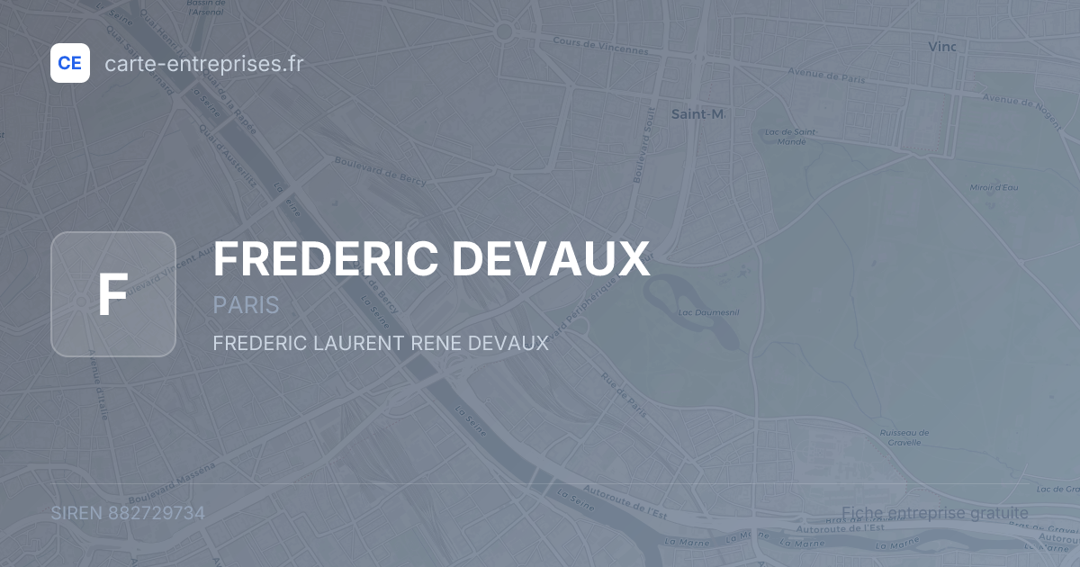 FREDERIC DEVAUX — 882729734 — fiche entreprise