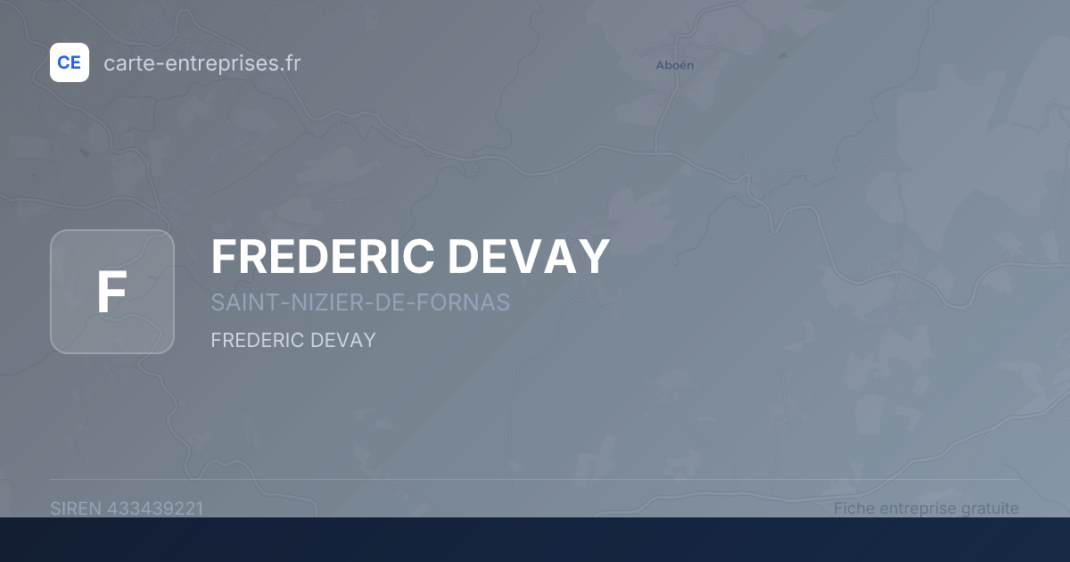 FREDERIC DEVAY — 433439221 — fiche entreprise