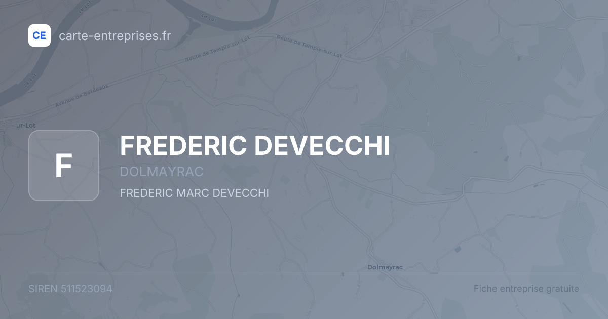 FREDERIC DEVECCHI — 511523094 — fiche entreprise