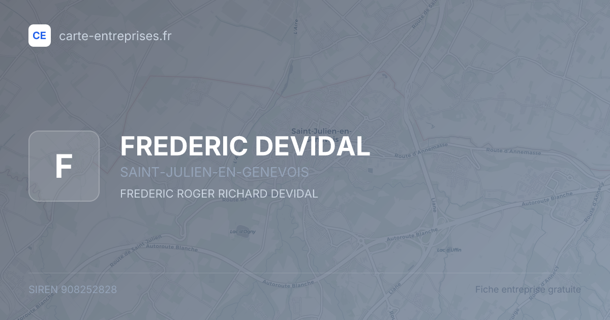 FREDERIC DEVIDAL — 908252828 — fiche entreprise