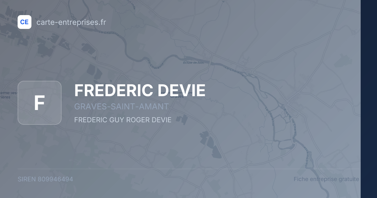 FREDERIC DEVIE — 809946494 — fiche entreprise
