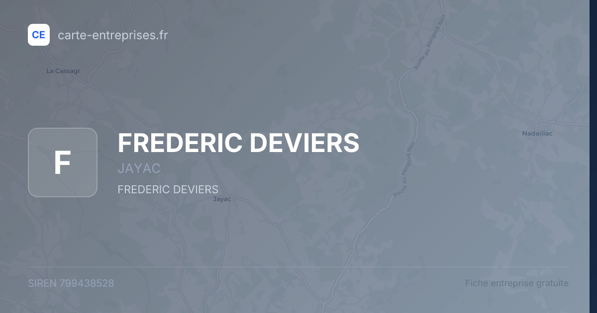 FREDERIC DEVIERS — 799438528 — fiche entreprise