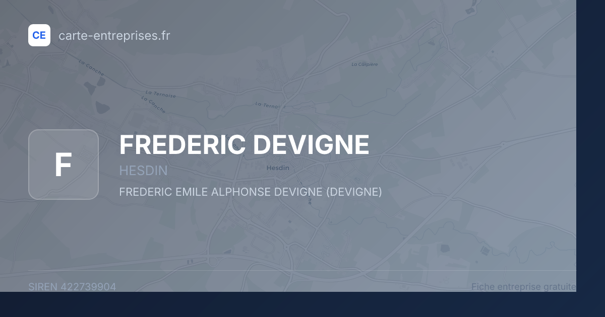 FREDERIC DEVIGNE — 422739904 — fiche entreprise