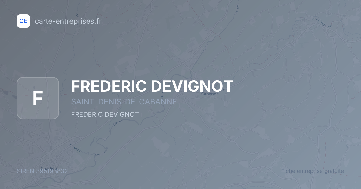 FREDERIC DEVIGNOT — 395193832 — fiche entreprise