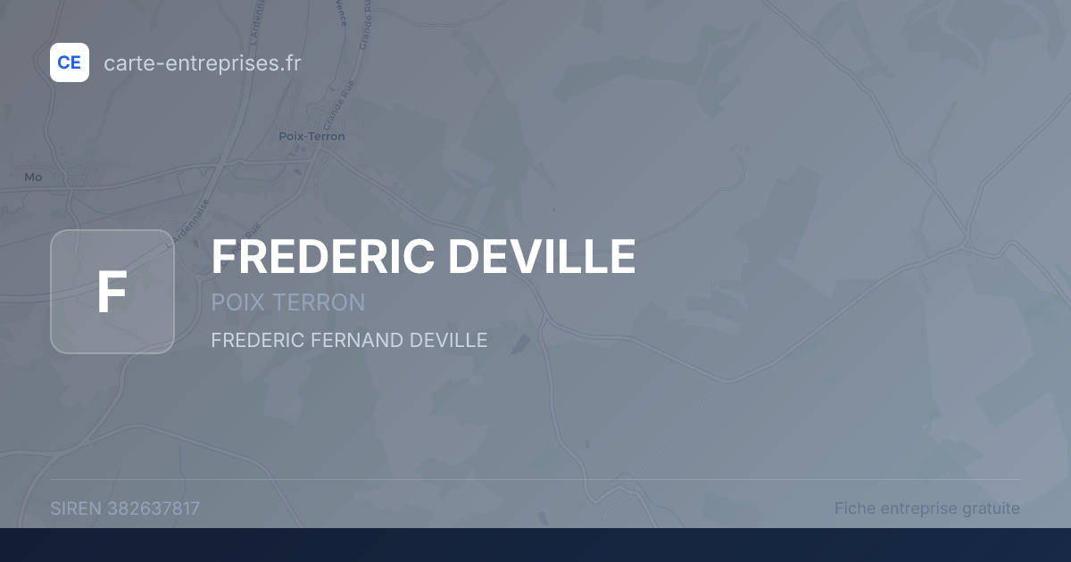 FREDERIC DEVILLE — 382637817 — fiche entreprise