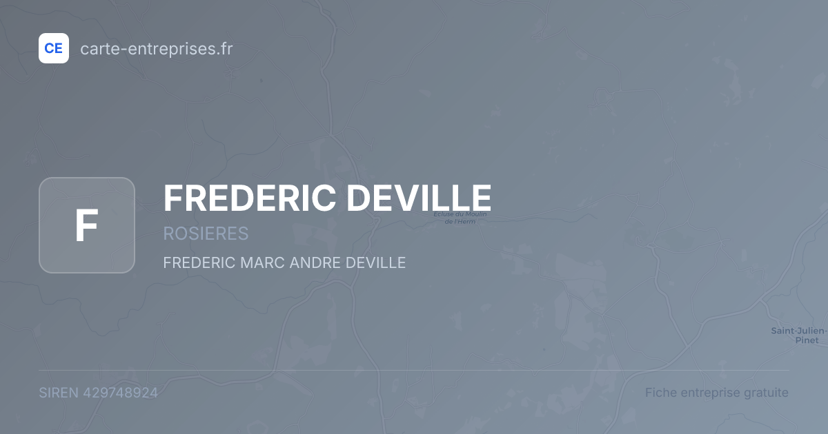 FREDERIC DEVILLE — 429748924 — fiche entreprise