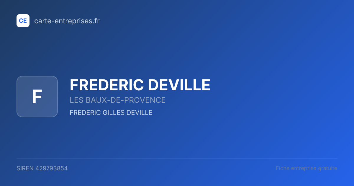 FREDERIC DEVILLE — 429793854 — fiche entreprise