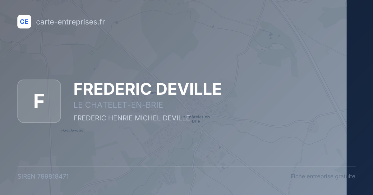 FREDERIC DEVILLE — 799818471 — fiche entreprise