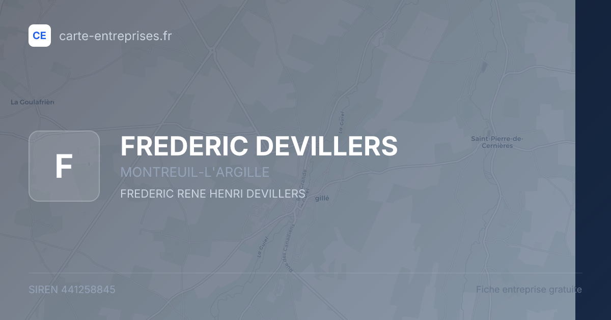 FREDERIC DEVILLERS — 441258845 — fiche entreprise