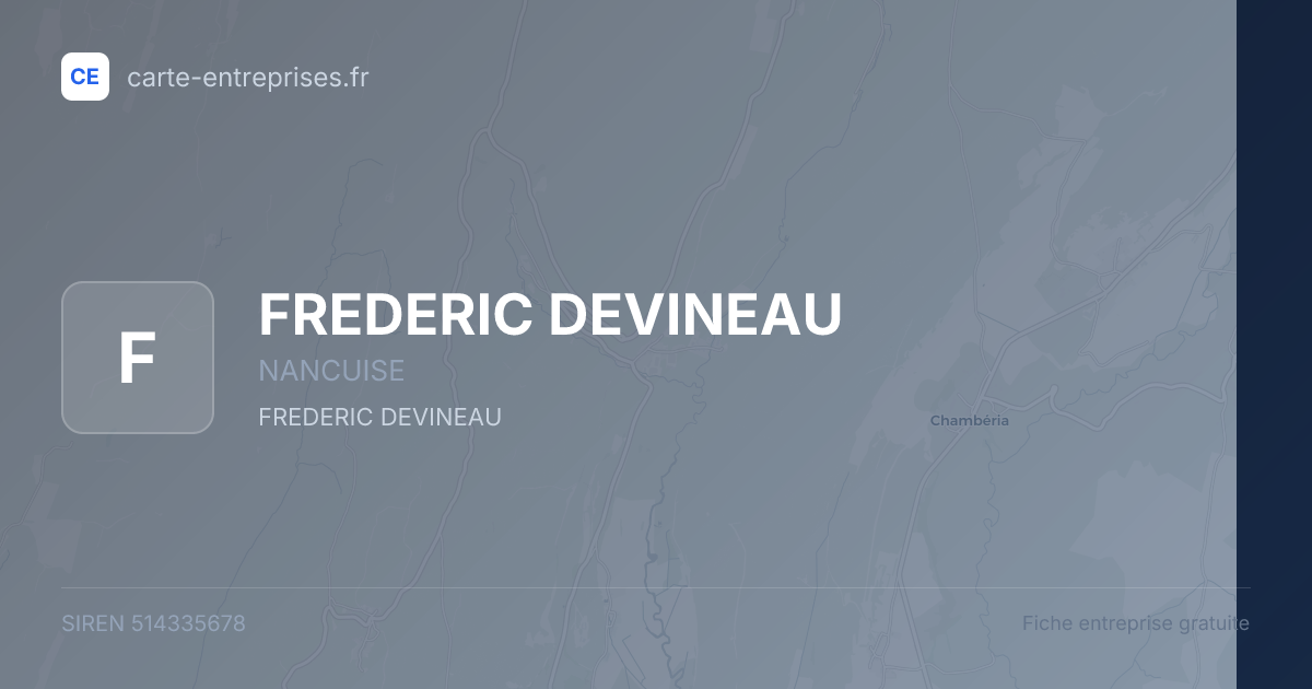 FREDERIC DEVINEAU — 514335678 — fiche entreprise