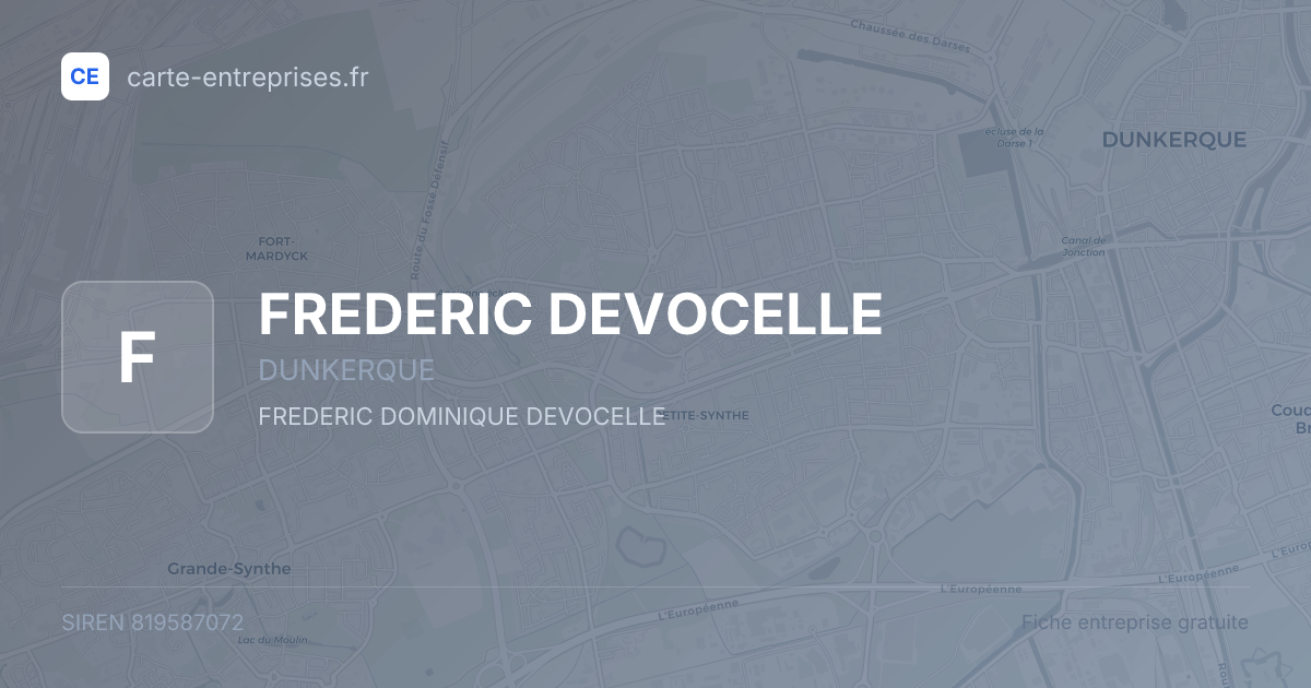 FREDERIC DEVOCELLE — 819587072 — fiche entreprise