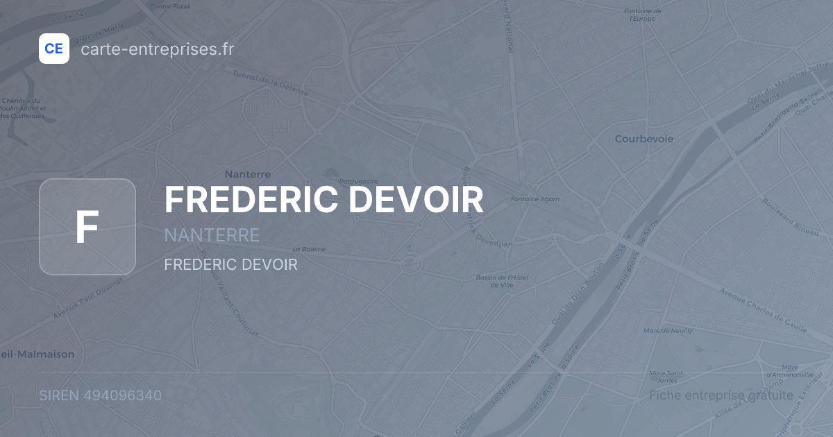 FREDERIC DEVOIR — 494096340 — fiche entreprise