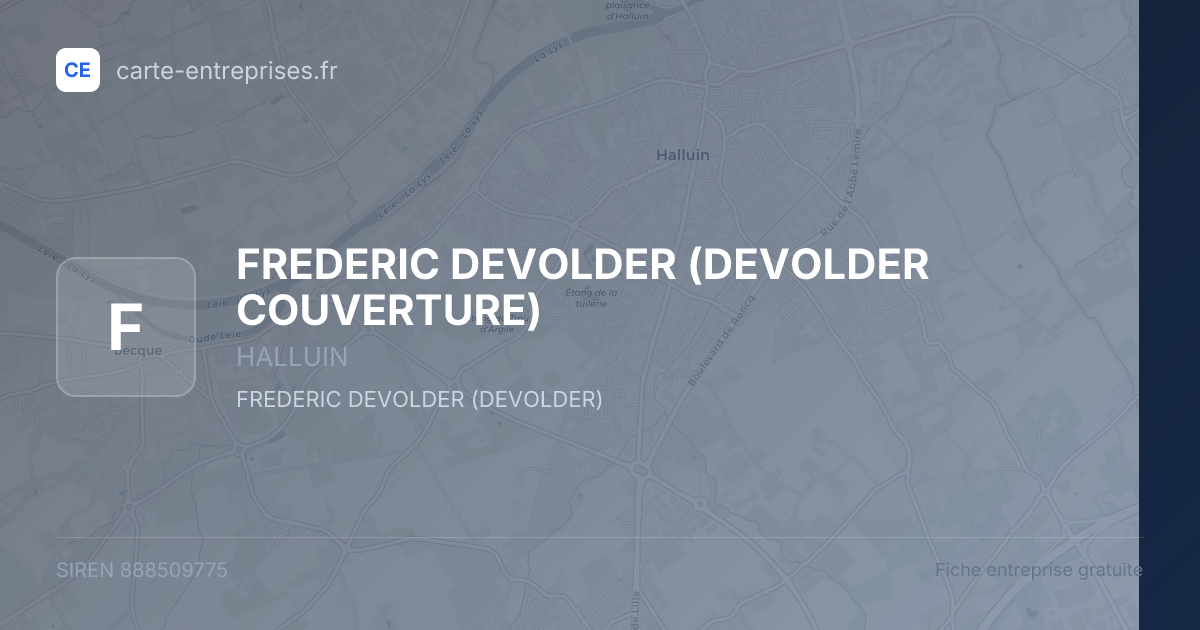 FREDERIC DEVOLDER (DEVOLDER COUVERTURE) — 888509775 — fiche entreprise