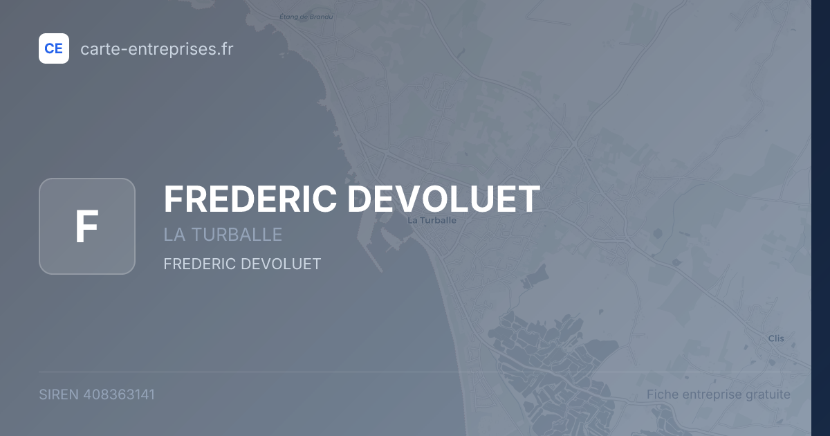 FREDERIC DEVOLUET — 408363141 — fiche entreprise