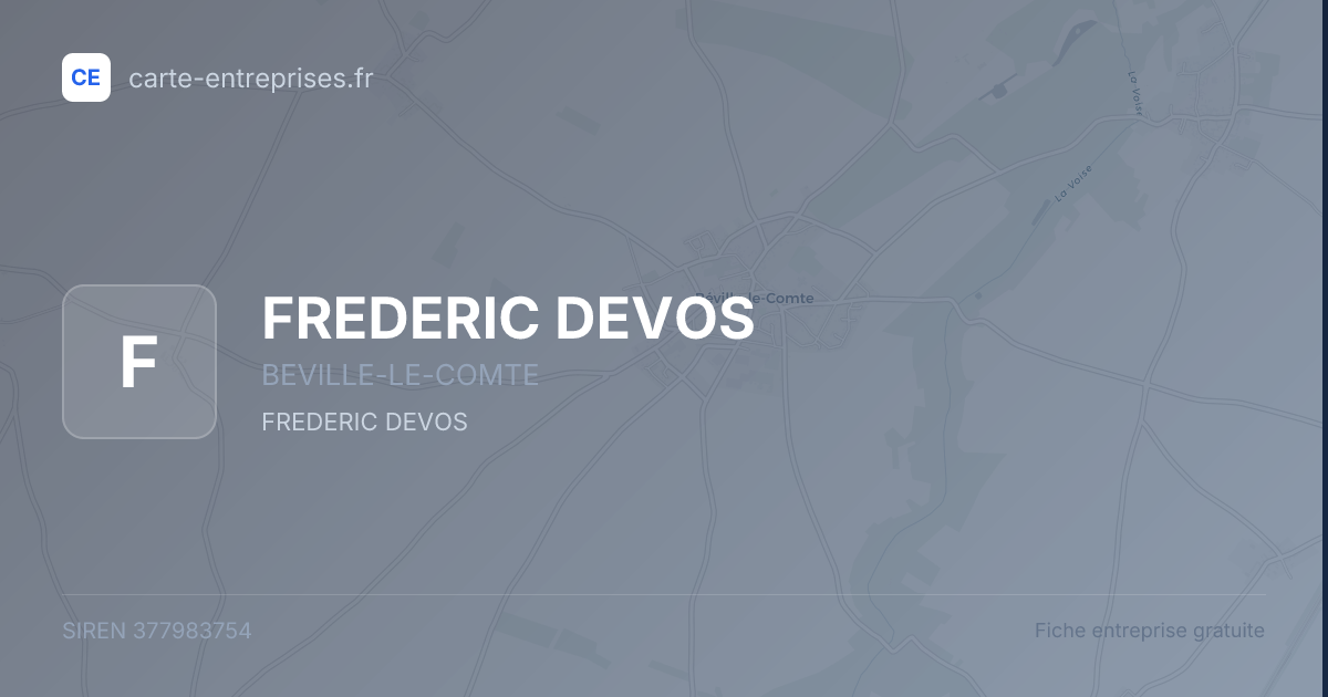 FREDERIC DEVOS — 377983754 — fiche entreprise