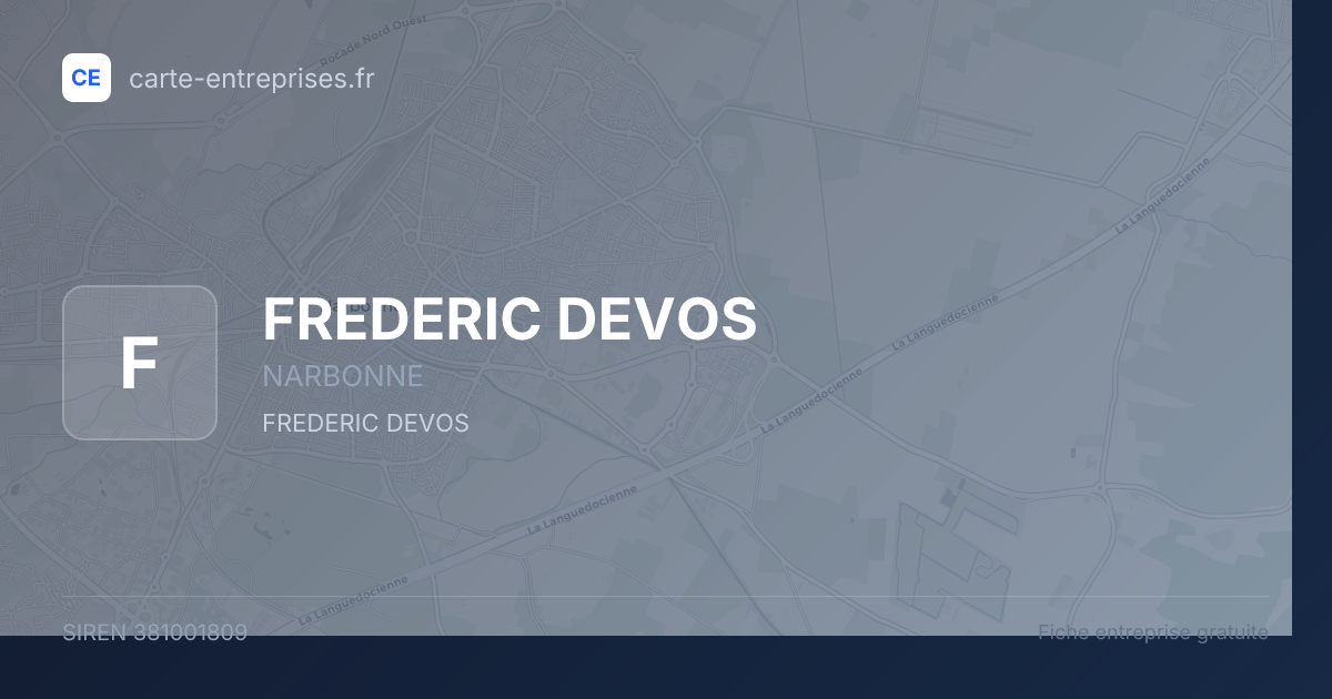 FREDERIC DEVOS — 381001809 — fiche entreprise