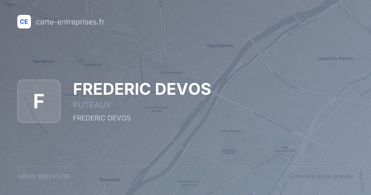 FREDERIC DEVOS — 389553751 — fiche entreprise