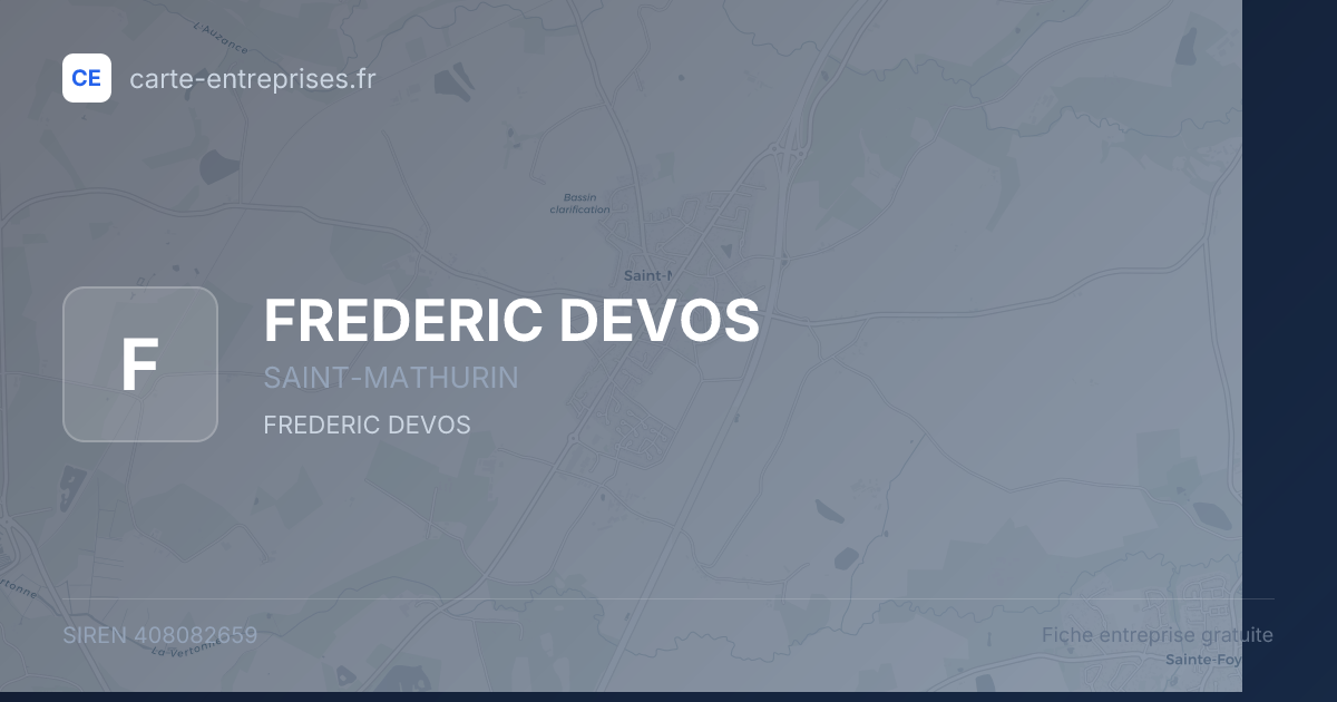 FREDERIC DEVOS — 408082659 — fiche entreprise
