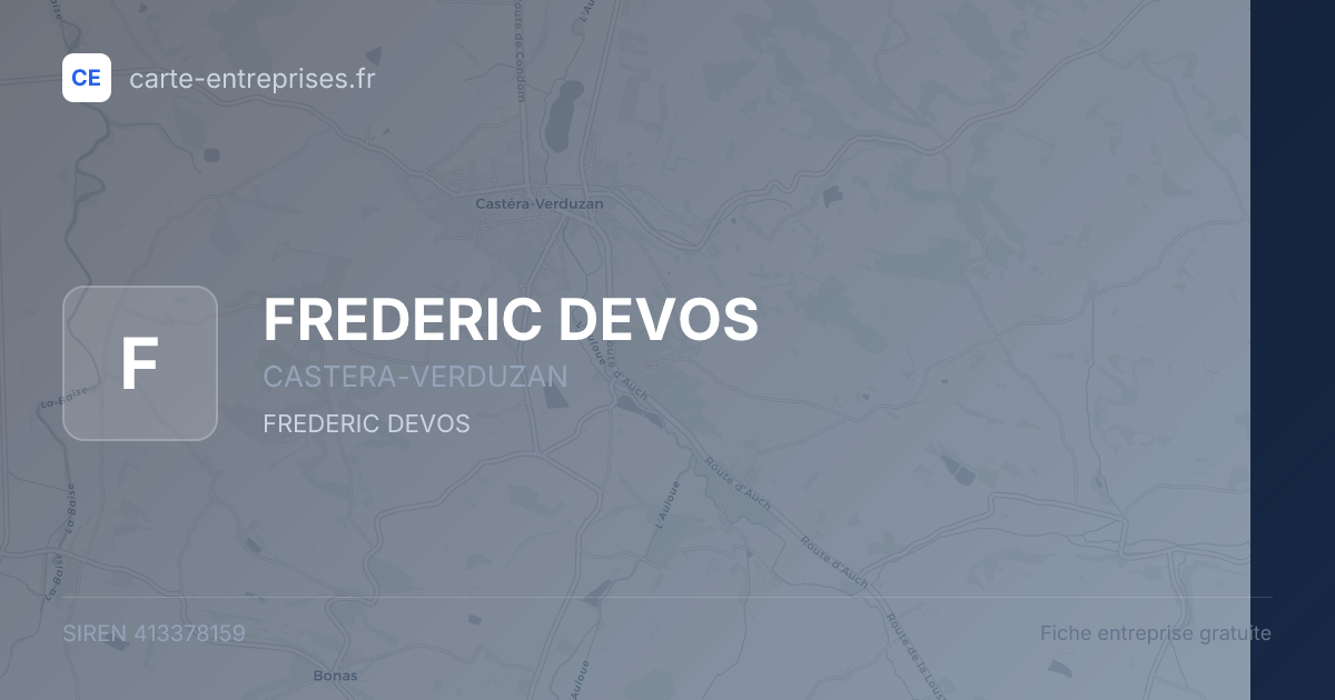 FREDERIC DEVOS — 413378159 — fiche entreprise