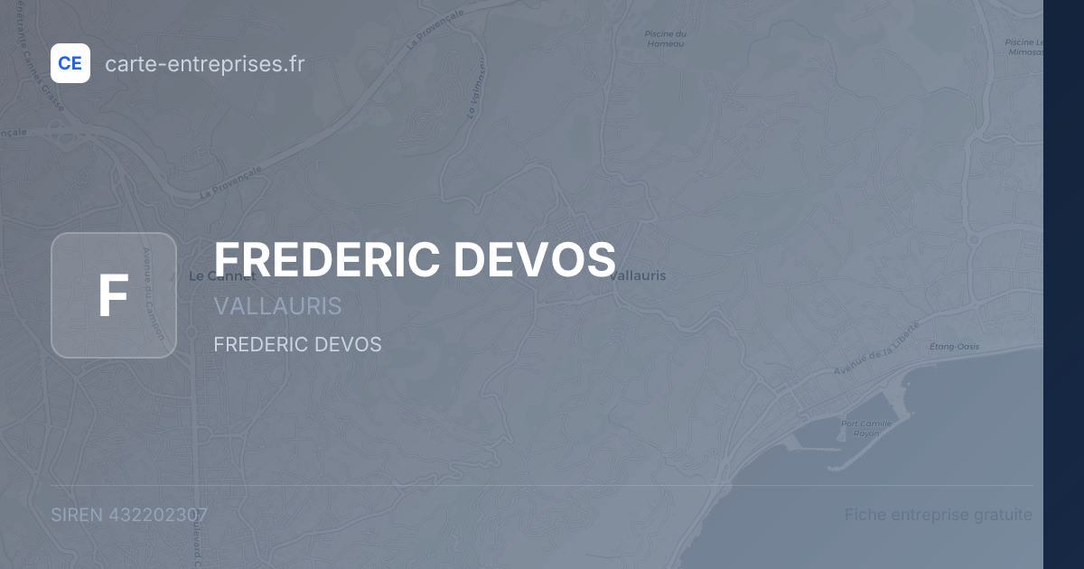 FREDERIC DEVOS — 432202307 — fiche entreprise