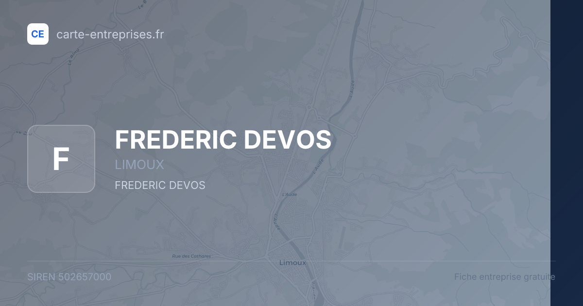 FREDERIC DEVOS — 502657000 — fiche entreprise