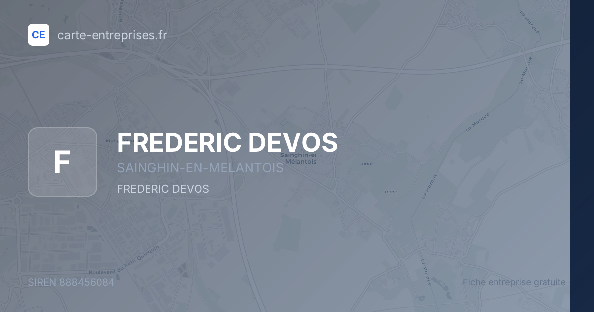 FREDERIC DEVOS — 888456084 — fiche entreprise