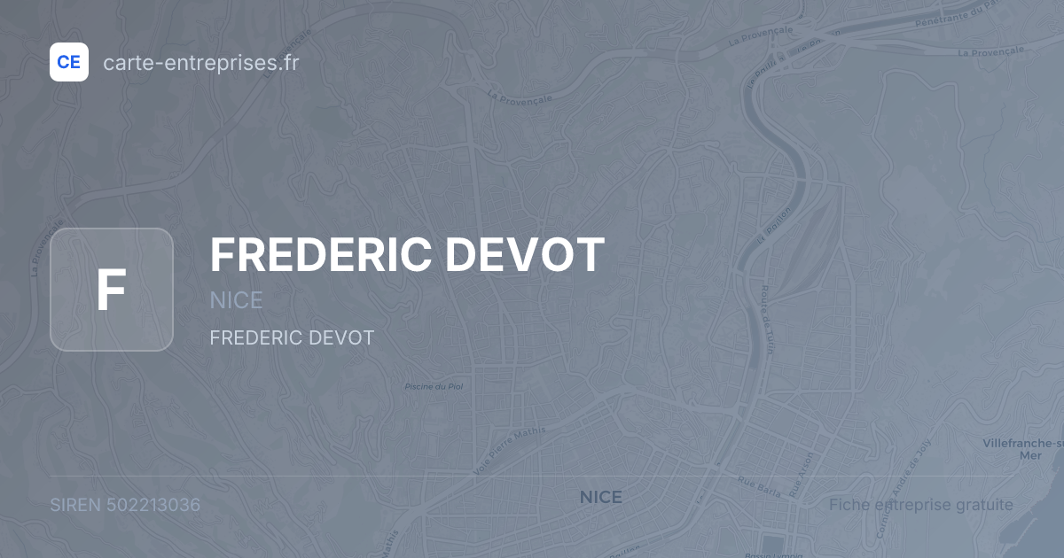 FREDERIC DEVOT — 502213036 — fiche entreprise