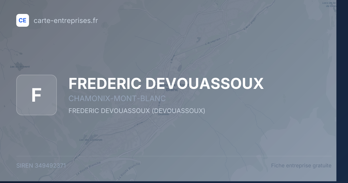 FREDERIC DEVOUASSOUX — 349492371 — fiche entreprise