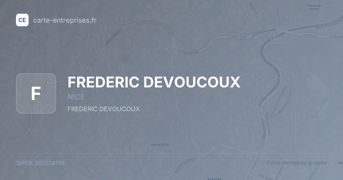 FREDERIC DEVOUCOUX — 385324199 — fiche entreprise