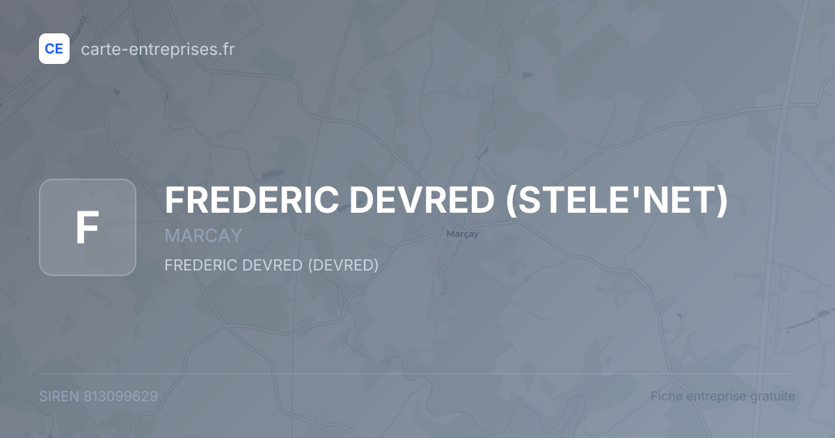 FREDERIC DEVRED (STELE'NET) — 813099629 — fiche entreprise