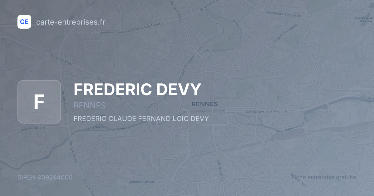 FREDERIC DEVY — 409294600 — fiche entreprise