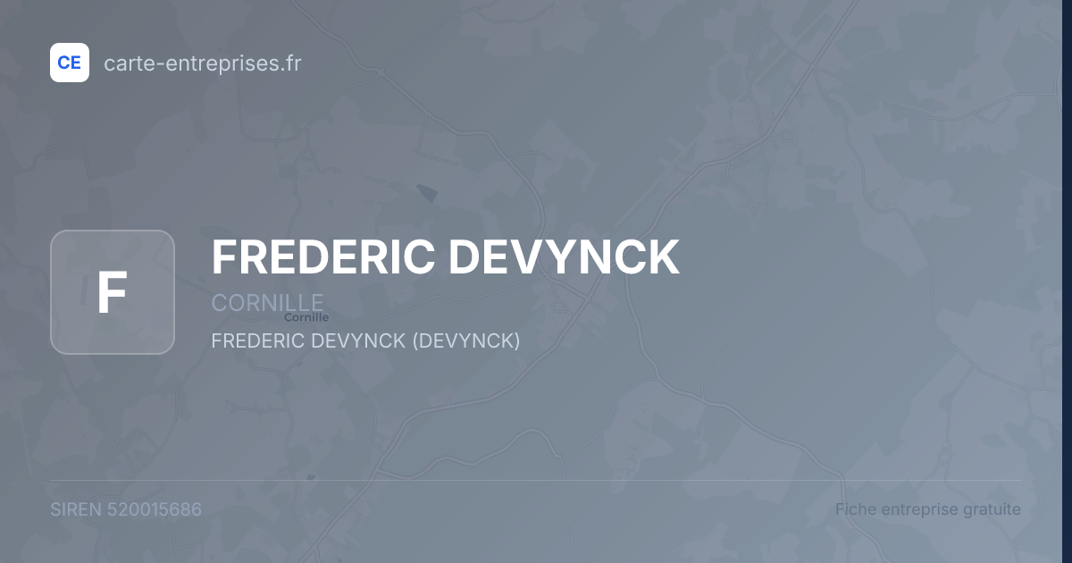 FREDERIC DEVYNCK — 520015686 — fiche entreprise