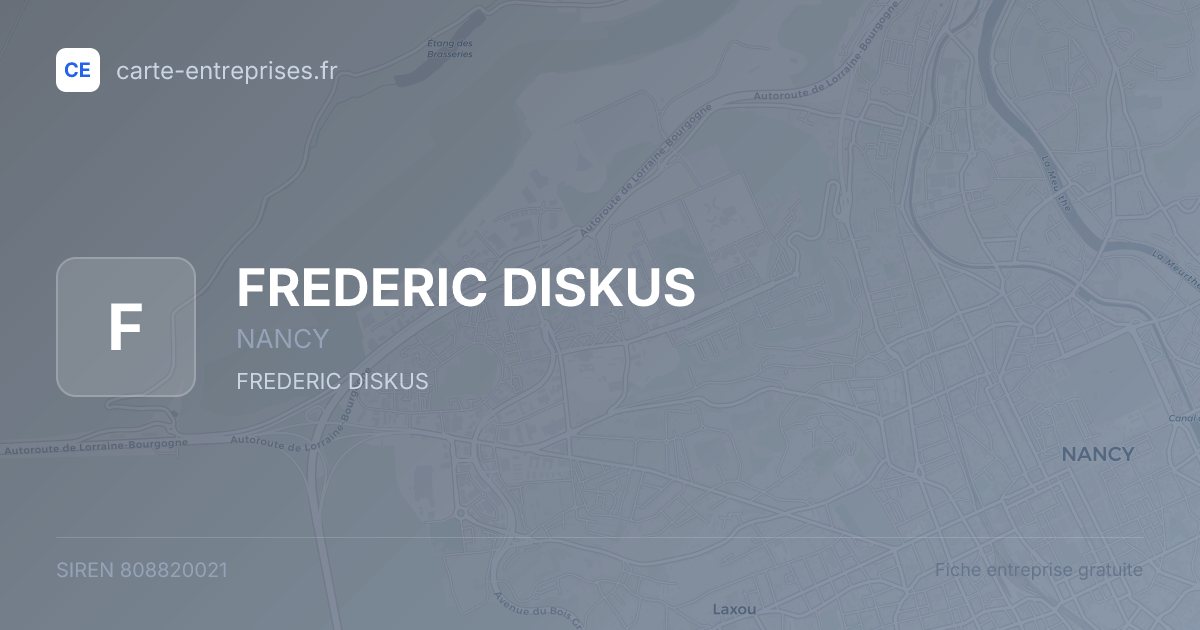 FREDERIC DISKUS — 808820021 — fiche entreprise