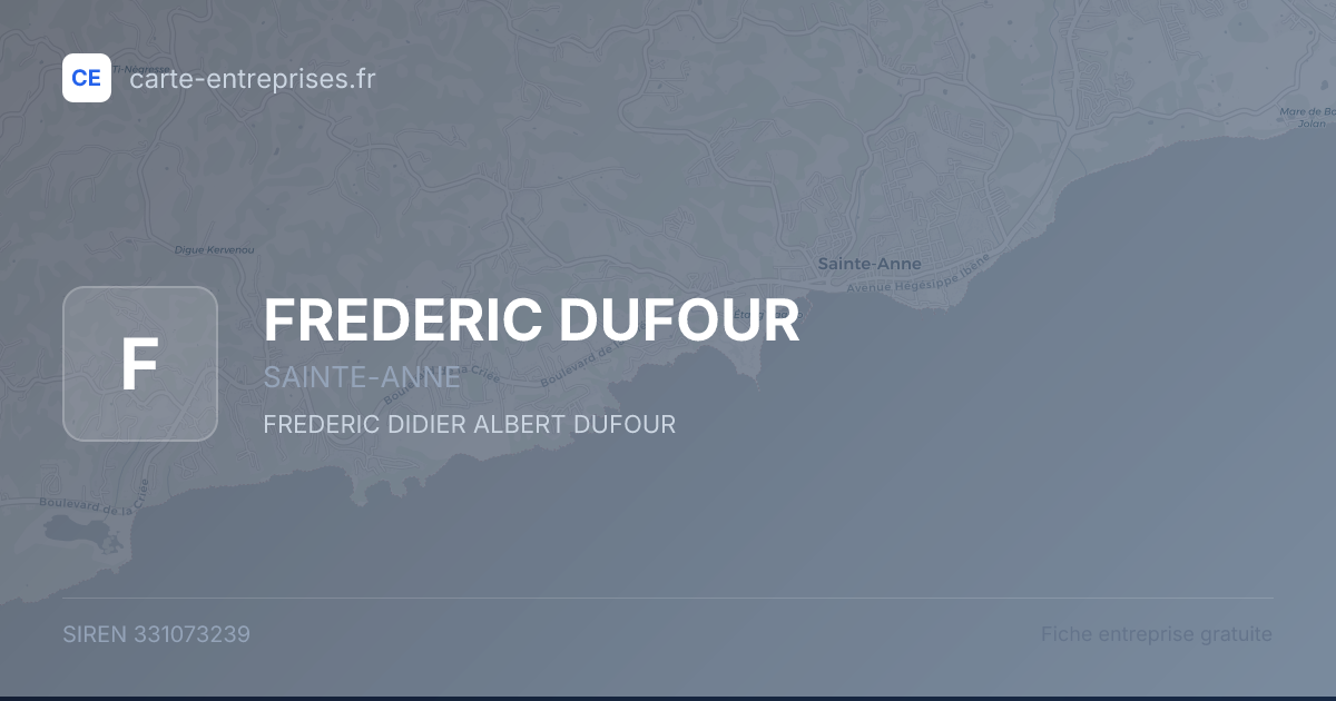 FREDERIC DUFOUR — 331073239 — fiche entreprise