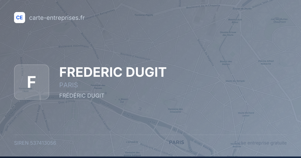 FREDERIC DUGIT — 537413056 — fiche entreprise