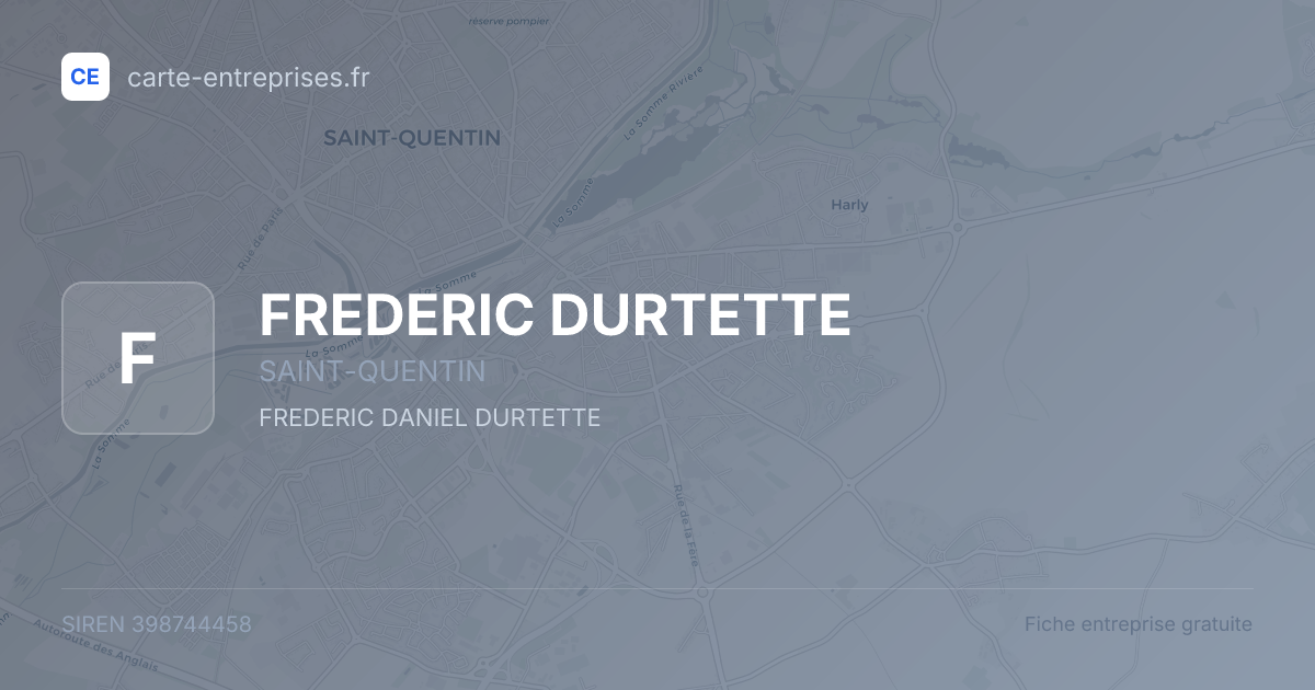 FREDERIC DURTETTE — 398744458 — fiche entreprise