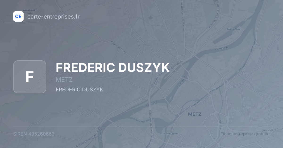 FREDERIC DUSZYK — 495260663 — fiche entreprise