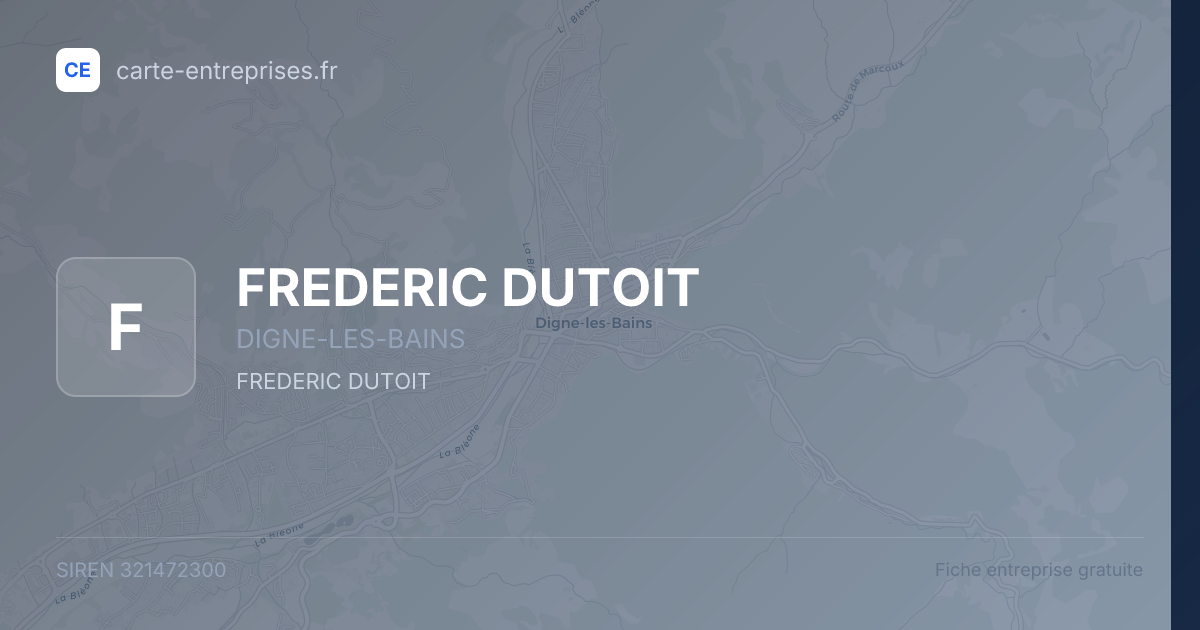FREDERIC DUTOIT — 321472300 — fiche entreprise