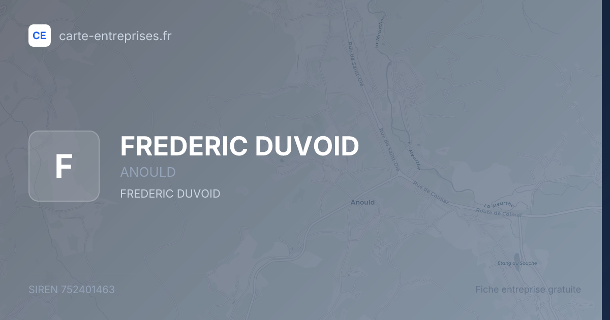 FREDERIC DUVOID — 752401463 — fiche entreprise
