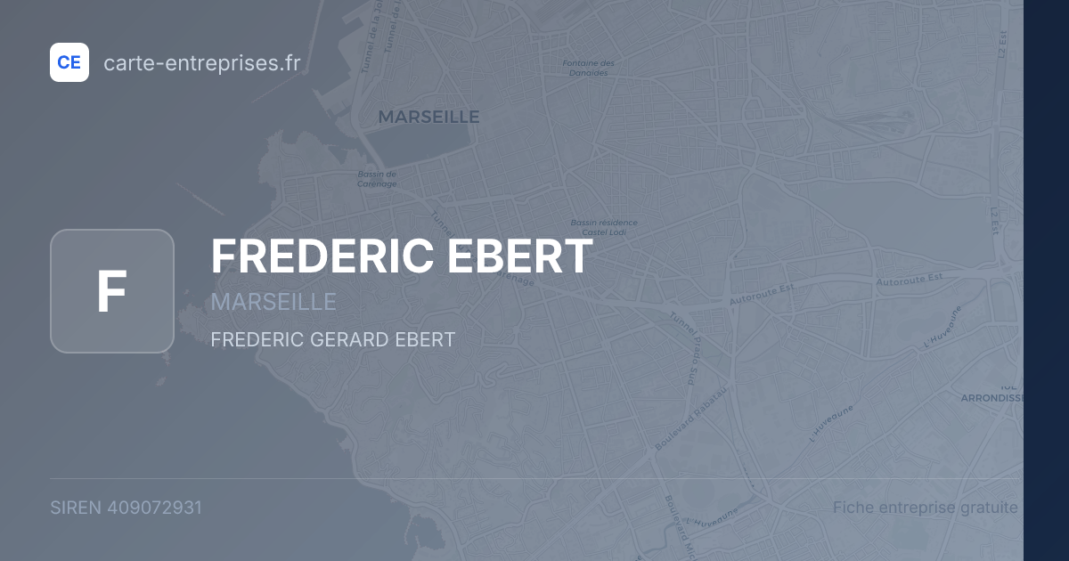 FREDERIC EBERT — 409072931 — fiche entreprise