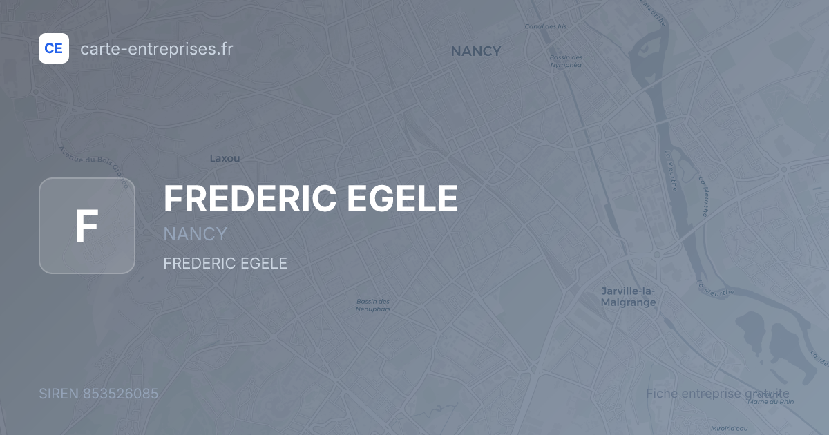 FREDERIC EGELE — 853526085 — fiche entreprise