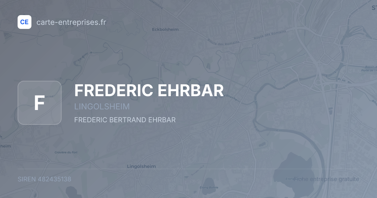 FREDERIC EHRBAR — 482435138 — fiche entreprise