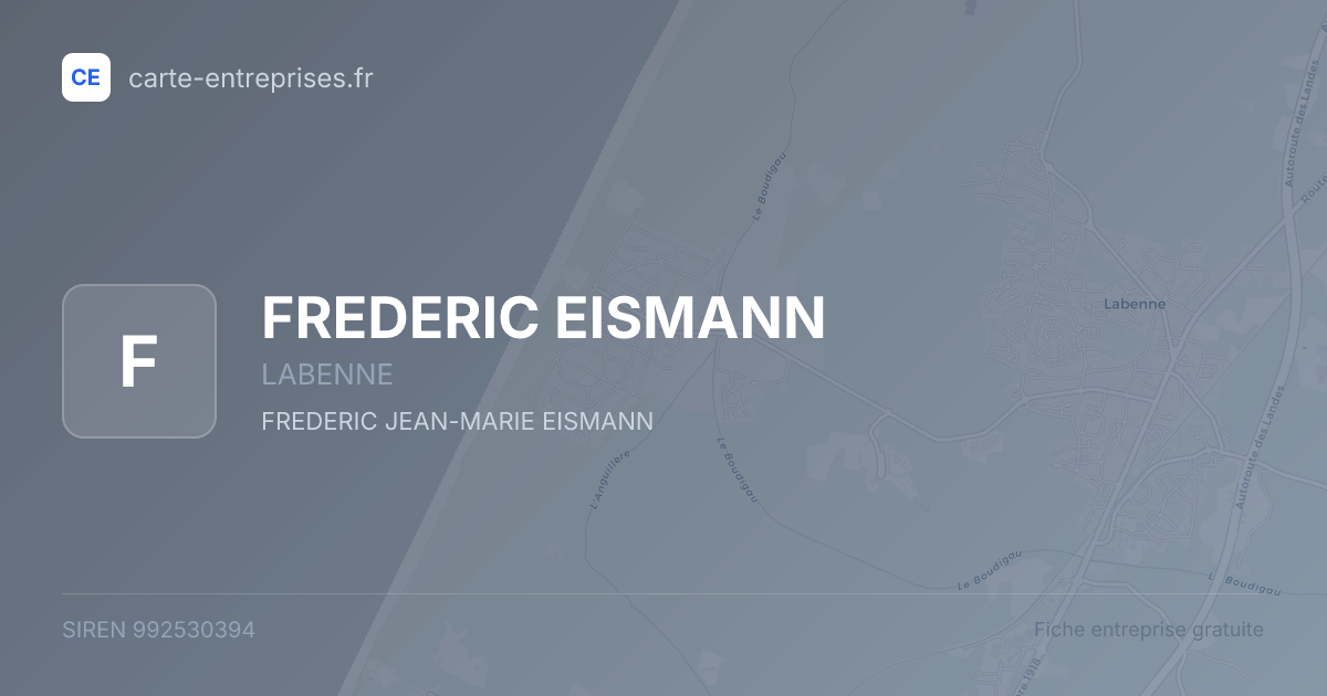 FREDERIC EISMANN — 992530394 — fiche entreprise