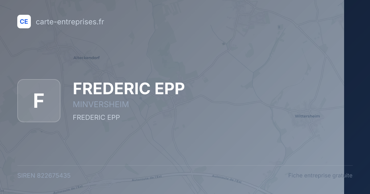 FREDERIC EPP — 822675435 — fiche entreprise