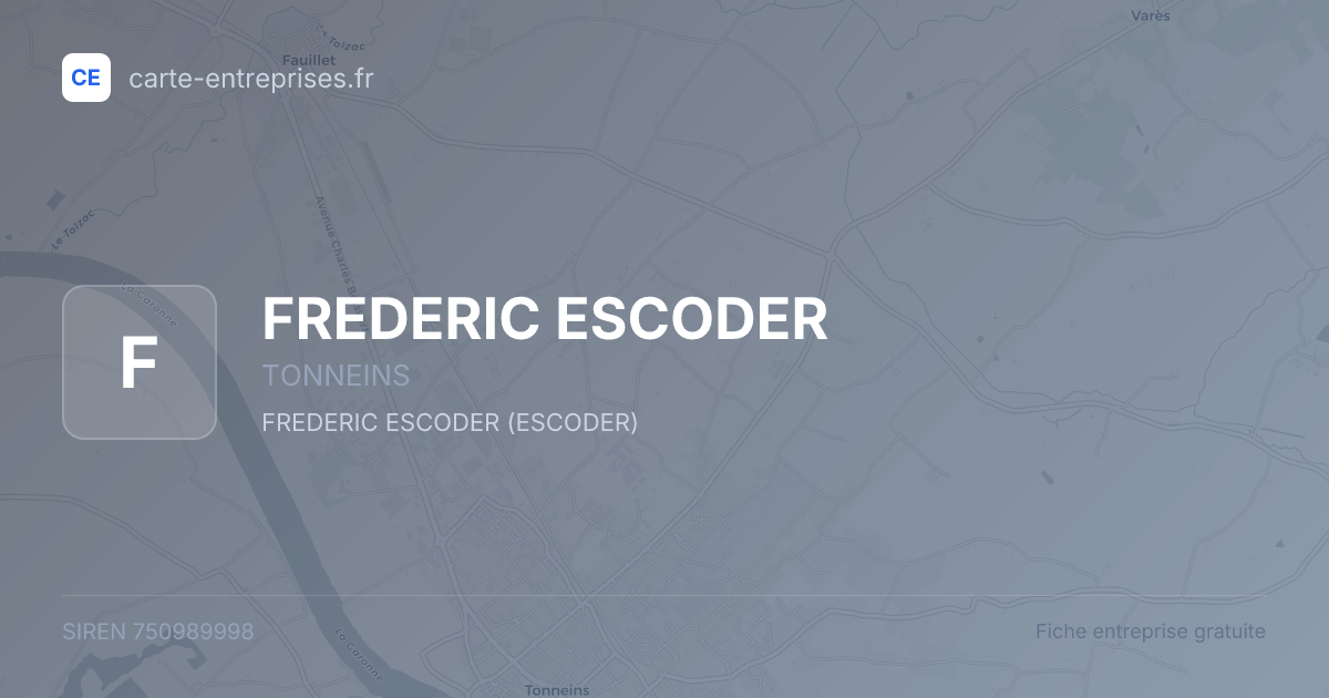 FREDERIC ESCODER — 750989998 — fiche entreprise