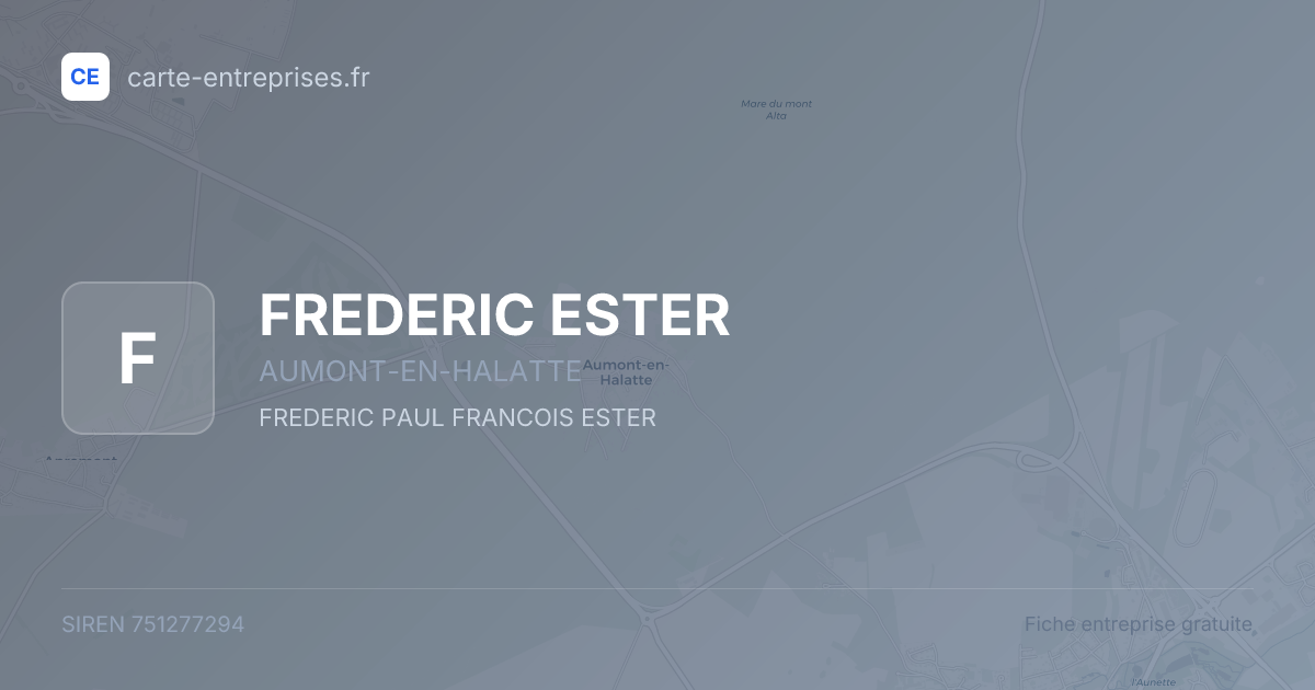 FREDERIC ESTER — 751277294 — fiche entreprise