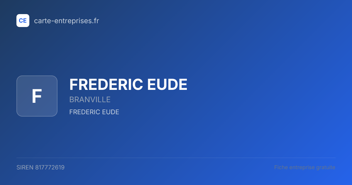 FREDERIC EUDE — 817772619 — fiche entreprise