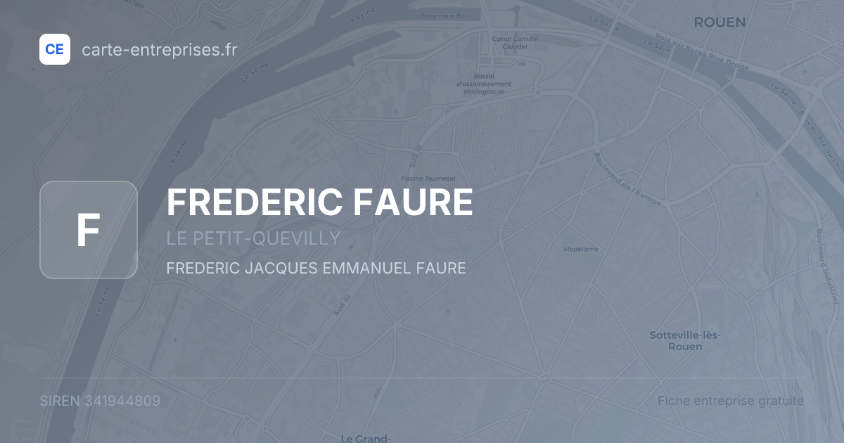 FREDERIC FAURE — 341944809 — fiche entreprise