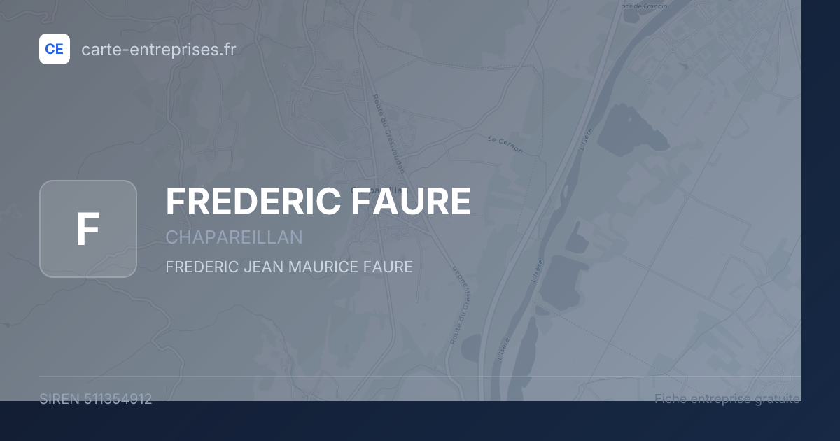 FREDERIC FAURE — 511354912 — fiche entreprise