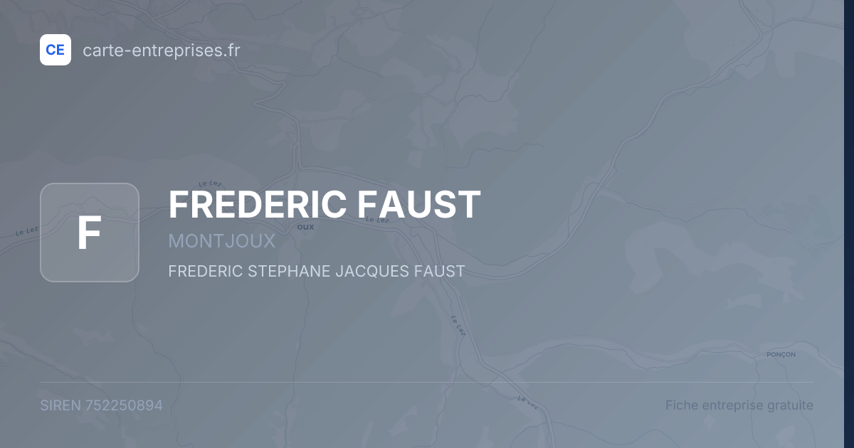 FREDERIC FAUST — 752250894 — fiche entreprise